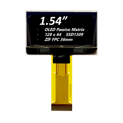 パシブマトリックス 1.54 インチ OLEDディスプレイモジュール SSD1309 ZIF FPC 36mm 128x64 ピクセル