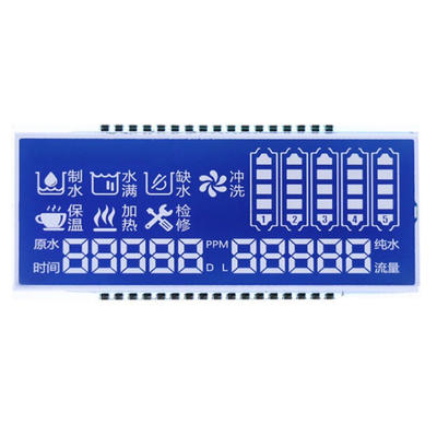 カスタム STN LCD パネル,STN ブルー モード/背景 白文字/フォント ディスプレイ,金属ピン接続