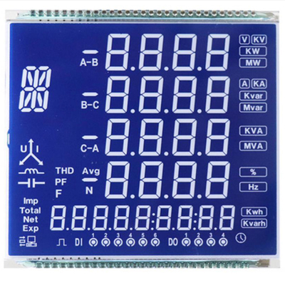 カスタム STN LCD パネル,STN ブルー モード/背景 白文字/フォント ディスプレイ,金属ピン接続