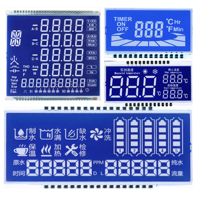 カスタム STN LCD パネル,STN ブルー モード/背景 白文字/フォント ディスプレイ,金属ピン接続