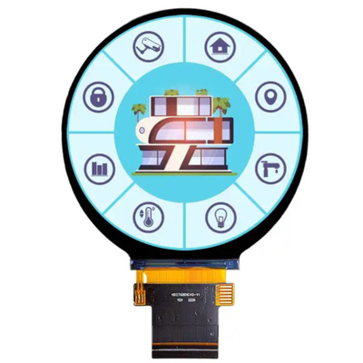 2.8インチ 480x480 丸型 TFT LCD ディスプレイ モジュール Tst -30°C から 80°C と 40pin ST7701S SPI RGB インターフェース