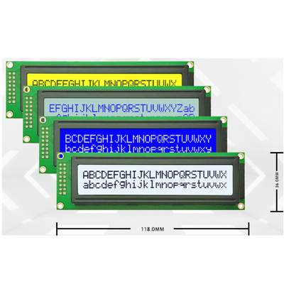 24文字 2行 24x2文字 LCM モジュール 5V FSTN 青/灰モード AIP31066 または同等のコントローラIC