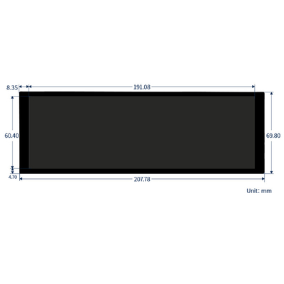 7.9インチバータイプ IPS 容量タッチ TFTモニター HDMI出力 Raspberry Pi 4 Windows OS 400x1280 解像度