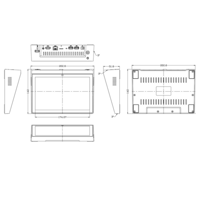 8インチコールデバイス ホリゾナル アンドロイド オールインワン マシン 1280*800 Ips スクリーン Wifi Bluetooth