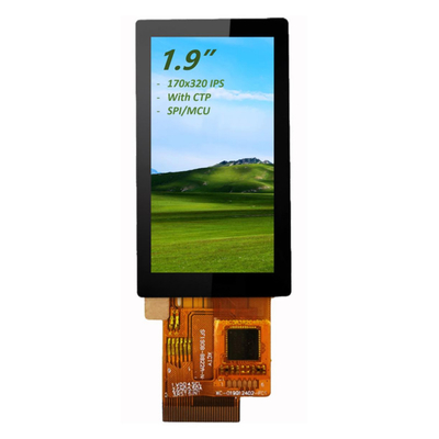 1.9インチ IPS TFT LCDタッチスクリーン 170x320 CTP と SPI/MCU インターフェースのフルビューイングアングル
