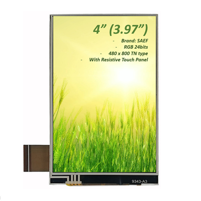 4インチ 480x800 LCDタッチスクリーン,医療用 TFT ディスプレイ 3.97 インチ & 4 インチ RGB インターフェース