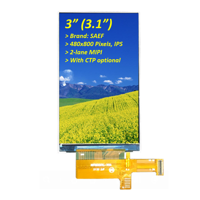 3インチ 480×800 ピクセル インダストリアル TFT ディスプレイ,3.1インチ TFT LCD ST7701S IPS ディスプレイ