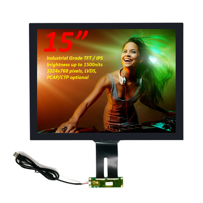 BOE工業グレード 15 インチ PCAP TFTディスプレイ LVDS 日光可読LCDディスプレイ 1500Nits
