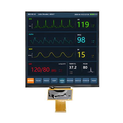 7.6インチ IPS Square TFT LCD ディスプレイ - 1000 ニット輝度, 800x800 解像度, MIPI インターフェース