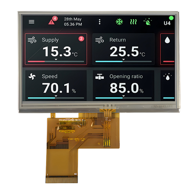 4.3インチレジシブタッチ IPS TFT LCD モジュール 480x272 ピクセル解像度とRGBインターフェース