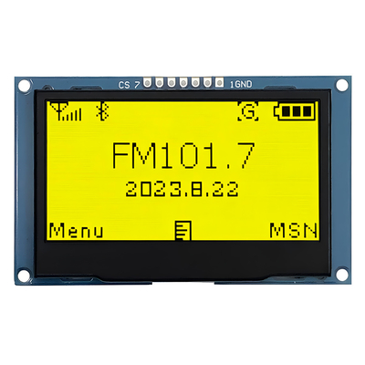 2.42インチ 黄色い OLED ディスプレイ 128x64 点解像度 7 ヘッダーピン SPI インターフェース