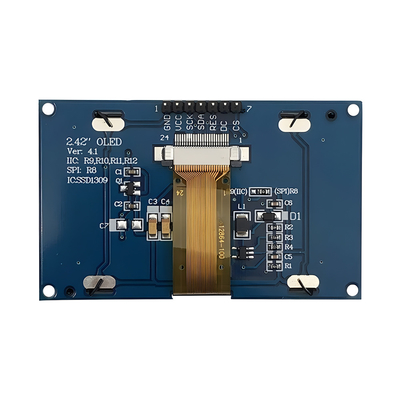 2.42インチ 黄色い OLED ディスプレイ 128x64 点解像度 7 ヘッダーピン SPI インターフェース