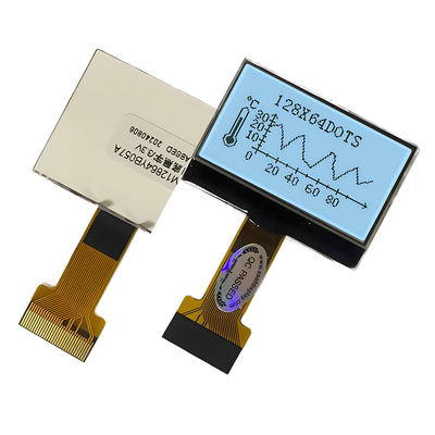 128×64 ピクセル COG LCD FSTN 陽性 3.3v 白色バックライトユニット