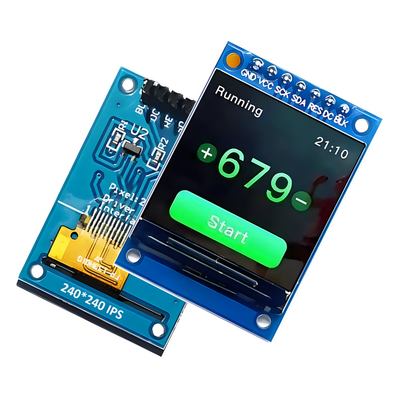 SPI シリアルインターフェイス 1.3-インチ IPS TFT LCD 240x240 ドット 7 ヘッダーピン PCB