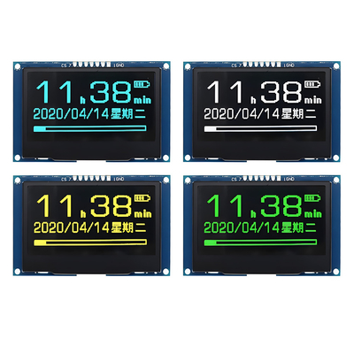 2.42インチ 128x64点 OLEDディスプレイ モジュール SPI インターフェースと白と青のフォントカラー