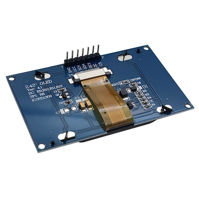 2.42インチ 128x64点 OLEDディスプレイ モジュール SPI インターフェースと白と青のフォントカラー