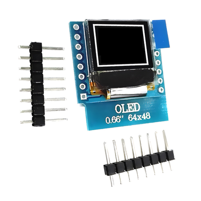 0.66インチIIC OLEDディスプレイ 16ピン 64x48ピクセル,ホワイト/ブルーフォント 超低電源OLEDディスプレイ