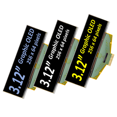 3.12インチ産業用グレードのOLEDディスプレイモジュール- 256x64ピクセル,SPI,I2Cインターフェース付き30ピン