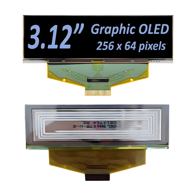 3.12インチ 256x64 グラフィック OLED ディスプレイ モジュール SSD1322 ドライバー IC - 黄色,白,または青のフォントオプション