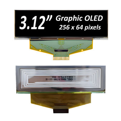 3.12インチ 256x64 グラフィック OLED ディスプレイ モジュール SSD1322 ドライバー IC - 黄色,白,または青のフォントオプション