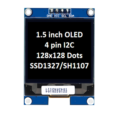 1.5インチ OLED ディスプレイ パネル モジュール ユニット 128x128 ピクセル 4ピン I2C インターフェイス LED ディスプレイコントローラ