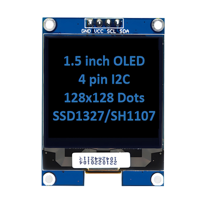 1.5インチ OLED ディスプレイ パネル モジュール ユニット 128x128 ピクセル 4ピン I2C インターフェイス LED ディスプレイコントローラ