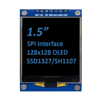 SPI 1.5インチ OLEDディスプレイ 128x128 ドットマトリックス SSD1327/SH1107G ホワイト/ブルーフォント 7ピンモジュール