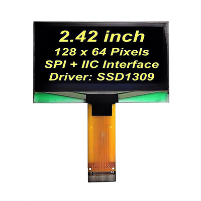 2.42インチ OLED ディスプレイ 128x64 黄色フォント PMOLED スクリーン SSD1309 コントローラー SPI+IIC インターフェース