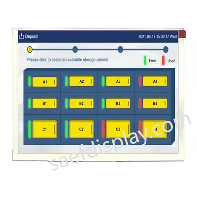 5.7" 500Nit インダストリアル TFT LCD 640x480 ワイドテンプ -30°C-80°C PCAP タッチレディドライバー IC JD9168S 動作温度 -30°Cから80°C
