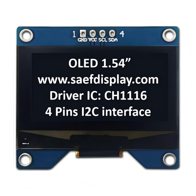 工場製 1.54インチ OLED ディスプレイ 128x64 I2C インターフェースと CH1116 ドライバー