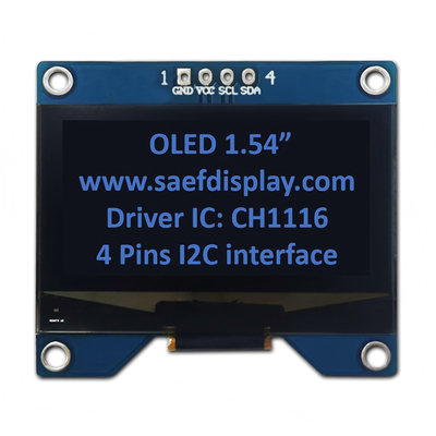 工場製 1.54インチ OLED ディスプレイ 128x64 I2C インターフェースと CH1116 ドライバー