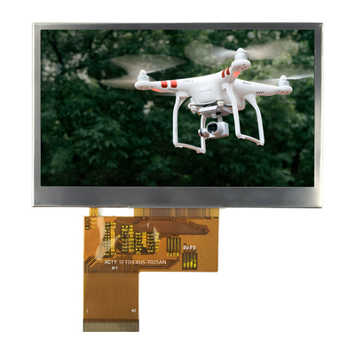 4.3インチ 高明るさ 1000nits TFT LCD モジュール 480x272 解像度 選択可能なタッチスクリーン