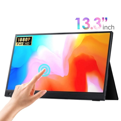 13.3インチタッチスクリーンポータブルモニター,USB Cポータブルゲームモニター,デスクトップスタンド付き ラップトップ・パソコン・電話 画面を拡張