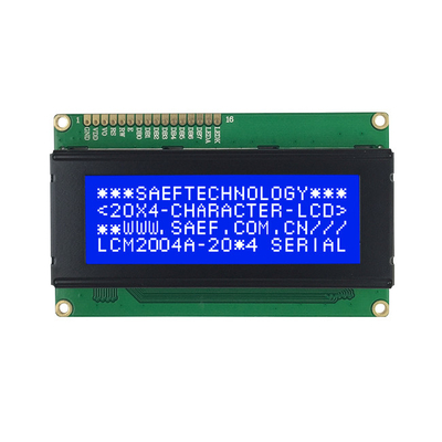 モノクロ20x4特性LCDはLCM 16 Pin 8bit MPU STNの青い陰性を表示する