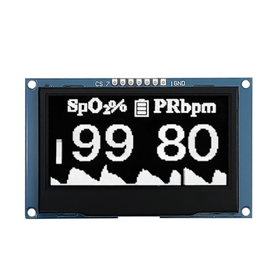2.42インチ 128x64点 OLEDディスプレイ モジュール SPI インターフェースと白と青のフォントカラー