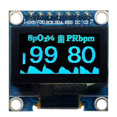 0.96インチ SSD1306 コントローラー 7ピン ホワイトとブルーフォント SPI OLEDディスプレイ 128x64 3V PMOLED