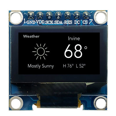 7ピン 0.96 インチ OLED ディスプレイ モジュール SPI 3V ホワイト PMOLED