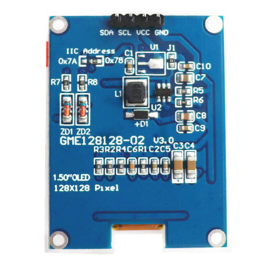 1.5インチ OLED ディスプレイ パネル モジュール ユニット 128x128 ピクセル 4ピン I2C インターフェイス LED ディスプレイコントローラ