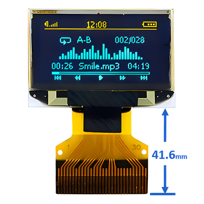 0.96インチ 30ピン ZIFコネクタ OLED 薄型ディスプレイパネル 128x64 ドットマトリックス SPI I2C インターフェース
